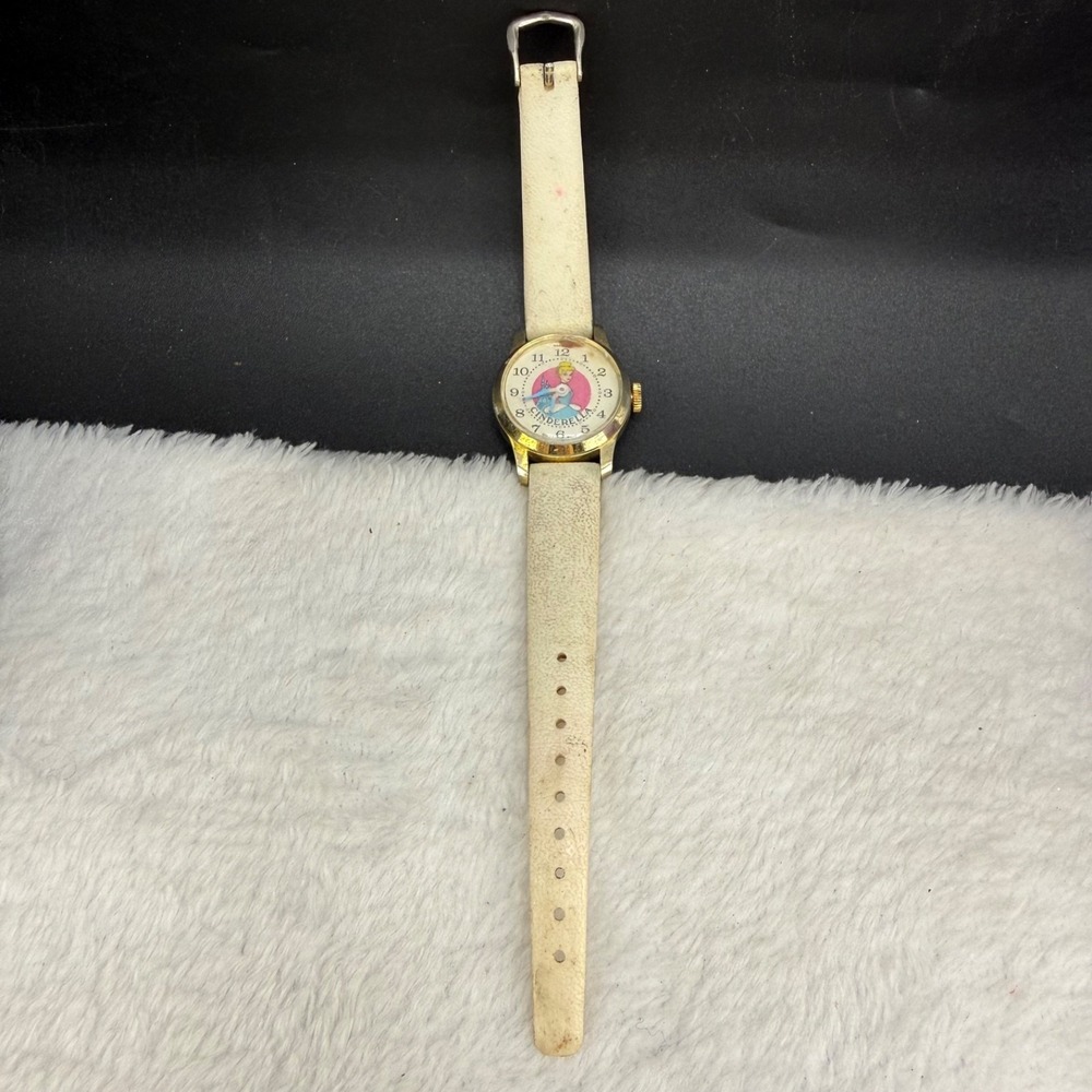 Vintage Disney Cinderella Wristwatch Silver Gold Tone Untested 7.5in - Picture 2 of 8